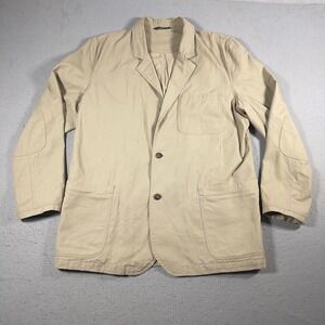 Duluth Trading Presentation Jacket Men XLT Khaki Canvas Workwear Utility Coat